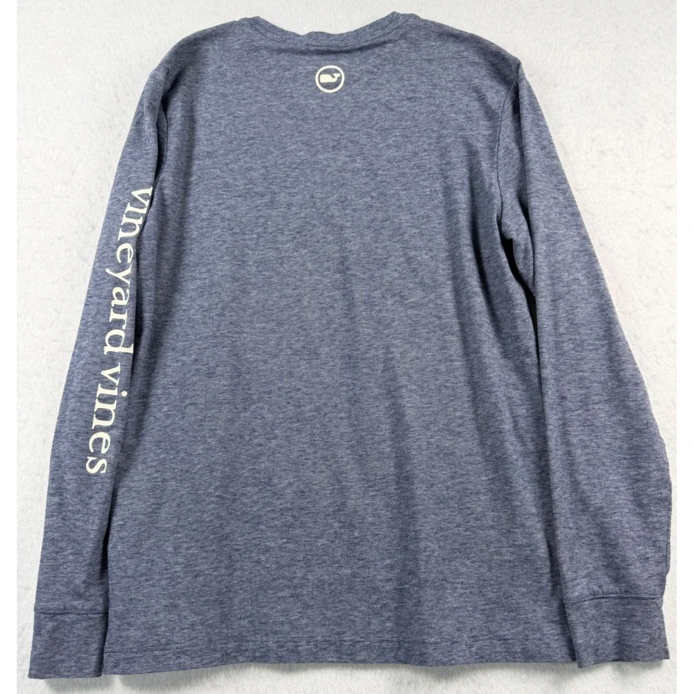 Vineyard Vines Boys M 12-14 Edgartown Long Sleeve Performance T-Shirt Blue